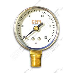 McNeilus Air Gauge-2" 0-100# 1/4" Bridgemaster