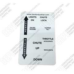 Beck Rear Control Placard