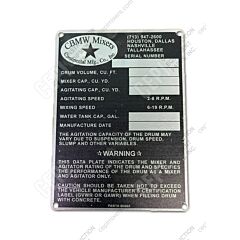Continental Manufacturing Plate-Serial Number